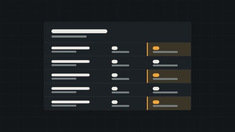 Illustration of a change list with changed items highlighted in amber