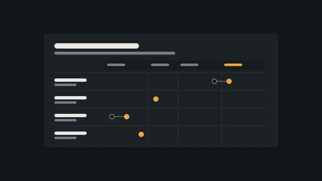 Illustration of a material score scale with last and current scores